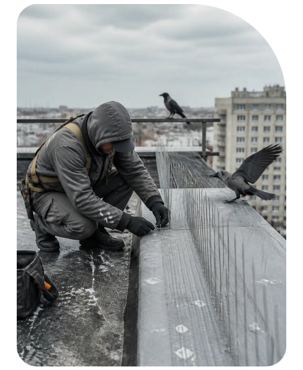 Защита от ворон под ключ в Тобольске по цене от 5084 р. | Сенат-Тбл
